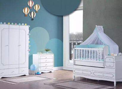 Wardrobe white wooden cabinets children's room furniture design white